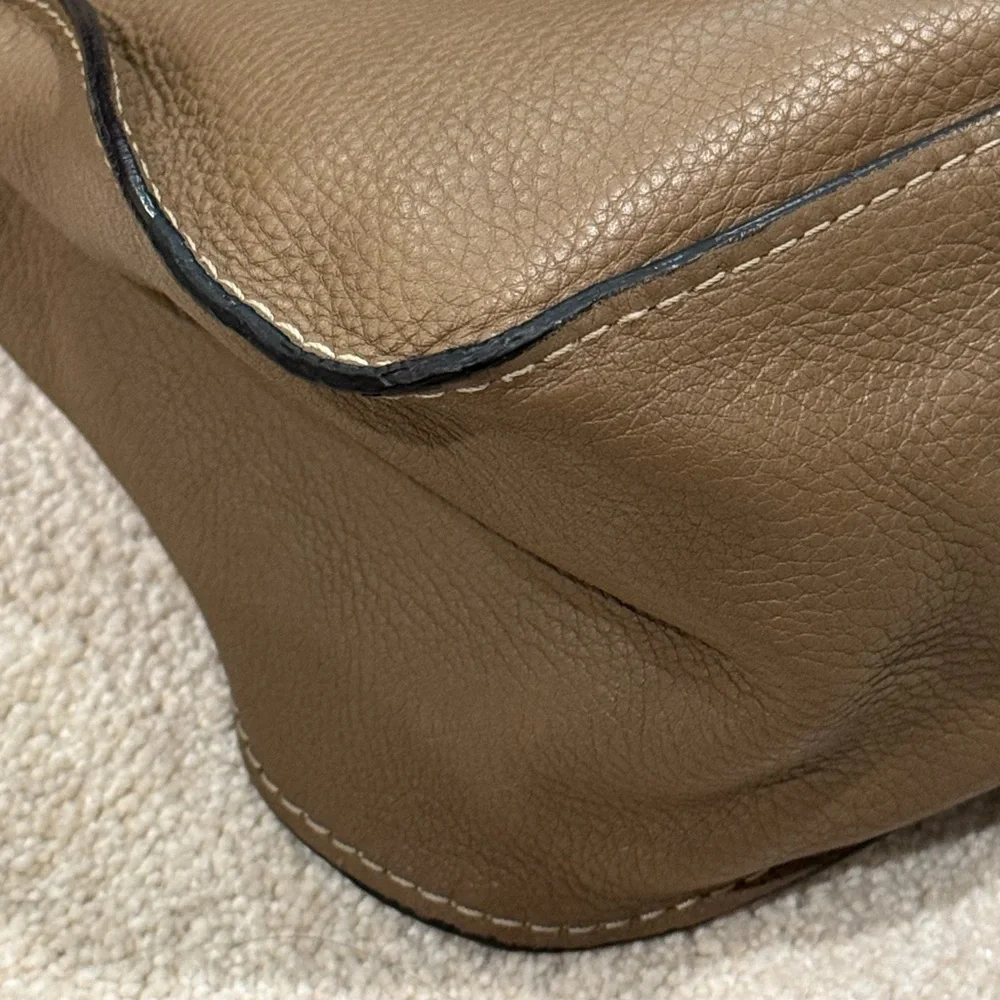 Chloe Medium Marcie double carry handbag purse in nut leather brown taupe - Picture 6 of 17